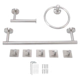Bathroom Hardware Set with Towel Rings Towel Bar Tissue Holder 5 Hooks 304 Stainless Steel Bathroom Accessories Set In Australia - Darrahopens