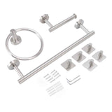 Bathroom Hardware Set with Towel Rings Towel Bar Tissue Holder 5 Hooks 304 Stainless Steel Bathroom Accessories Set In Australia - Darrahopens