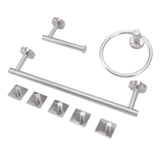 Bathroom Hardware Set with Towel Rings Towel Bar Tissue Holder 5 Hooks 304 Stainless Steel Bathroom Accessories Set