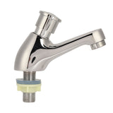 Time Delay Silver Faucet Single Tube Cold Water Basin Taps G1/2 Thread for Home Kitchen Bathroom Hotel