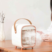 Air Conditioner Cooling Fan Silent USB Evaporative Cooler with Portable Carrying Strap for Home Office Car White In Australia - Darrahopens