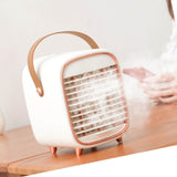 Air Conditioner Cooling Fan Silent USB Evaporative Cooler with Portable Carrying Strap for Home Office Car White