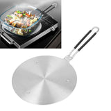Heat Diffuser Plate Stainless Steel Fast Even Heat Induction Adapter Plate with Long Handle for Induction Cooker Iron Pan Type 22