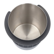 58mm Stainless Steel Coffee Dosing Cup Coffee Machine Handle Receiving Powder Cup with Silicone Ring Black