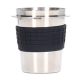 58mm Stainless Steel Coffee Dosing Cup Coffee Machine Handle Receiving Powder Cup with Silicone Ring Stainless Steel Color In Australia - Darrahopens