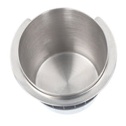 58mm Stainless Steel Coffee Dosing Cup Coffee Machine Handle Receiving Powder Cup with Silicone Ring Stainless Steel Color