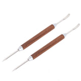 2PCS Coffee Art Pen Wooden Handle Stainless Steel Coffee Fancy Stitch Needle for DIY Decorating In Australia - Darrahopens