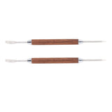 2PCS Coffee Art Pen Wooden Handle Stainless Steel Coffee Fancy Stitch Needle for DIY Decorating