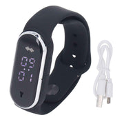 Anti Mosquito Bracelet Watch Silica Gel USB Rechargeable Ultrasonic Mosquito Repellent Bracelet for Outdoor Black In Australia - Darrahopens