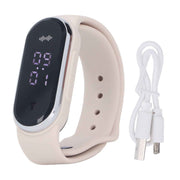 Anti Mosquito Bracelet Watch Silica Gel USB Rechargeable Ultrasonic Mosquito Repellent Bracelet for Outdoor White In Australia - Darrahopens