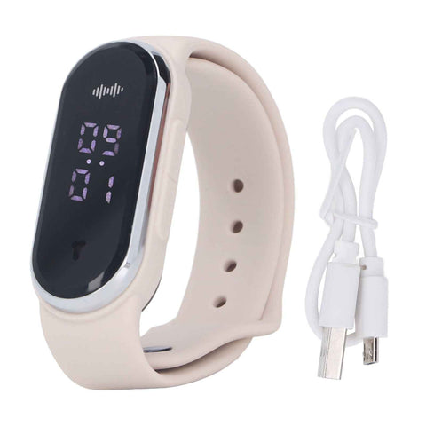 Anti Mosquito Bracelet Watch Silica Gel USB Rechargeable Ultrasonic Mosquito Repellent Bracelet for Outdoor White In Australia - Darrahopens