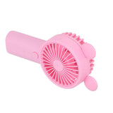 Handheld Fan Plastic USB Battery Dual Drive Built in Lithium Battery Mini Desk Fan for Summer Pink