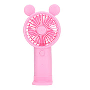 Handheld Fan Plastic USB Battery Dual Drive Built in Lithium Battery Mini Desk Fan for Summer Pink