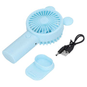 Mini Handheld Fan USB 1200mAh Battery Dual Drive Portable Handheld Fan Electric Small Fan Blue In Australia - Darrahopens