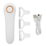 Electric Peeler Handheld USB Rechargeable Fruit Vegetables Peeler with 3 Cutter Heads for Home In Australia - Darrahopens