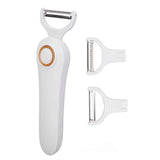 Electric Peeler Handheld USB Rechargeable Fruit Vegetables Peeler with 3 Cutter Heads for Home In Australia - Darrahopens