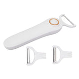 Electric Peeler Handheld USB Rechargeable Fruit Vegetables Peeler with 3 Cutter Heads for Home