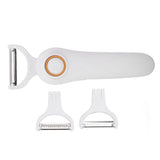 Electric Peeler Handheld USB Rechargeable Fruit Vegetables Peeler with 3 Cutter Heads for Home
