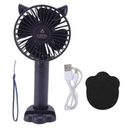 Hand Held Fan Portable USB Rechargeable Cute 3 Speed Wind Regulable ABS PC Battery Operated Fan for Travel Dark Blue In Australia - Darrahopens