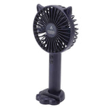 Hand Held Fan Portable USB Rechargeable Cute 3 Speed Wind Regulable ABS PC Battery Operated Fan for Travel Dark Blue