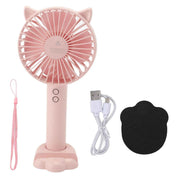 Hand Held Fan Portable USB Rechargeable Cute 3 Speed Wind Regulable ABS PC Battery Operated Fan for Travel Pink In Australia - Darrahopens