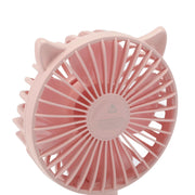 Hand Held Fan Portable USB Rechargeable Cute 3 Speed Wind Regulable ABS PC Battery Operated Fan for Travel Pink