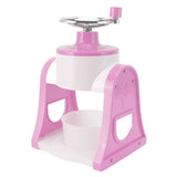 Hand Crank Shaved Ice Machine Stainless Steel Blades Safe Portable Ice Crusher for Home Restaurants Cafes Food Stalls Pink