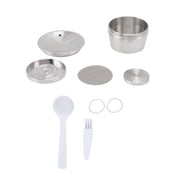 Stainless Steel Coffee Capsule Kit Reusable Filter Gasket Brush Spoon Powder Pressing Plate for EDG DG325