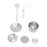 Stainless Steel Coffee Capsule Kit Reusable Filter Gasket Brush Spoon Powder Pressing Plate for EDG DG325