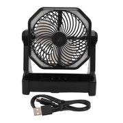 Camping Fan with LED Lantern 4 Levels 270 Degree Pivot Large Air Volume USB Rechargeable Outdoor Tent Fan with Light Hook Black In Australia - Darrahopens
