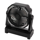 Camping Fan with LED Lantern 4 Levels 270 Degree Pivot Large Air Volume USB Rechargeable Outdoor Tent Fan with Light Hook Black In Australia - Darrahopens