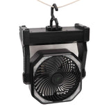 Camping Fan with LED Lantern 4 Levels 270 Degree Pivot Large Air Volume USB Rechargeable Outdoor Tent Fan with Light Hook Black In Australia - Darrahopens