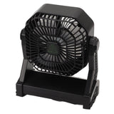 Camping Fan with LED Lantern 4 Levels 270 Degree Pivot Large Air Volume USB Rechargeable Outdoor Tent Fan with Light Hook Black