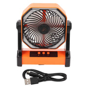 Camping Fan with LED Lantern 4 Levels 270 Degree Pivot Large Air Volume USB Rechargeable Outdoor Tent Fan with Light Hook Orange In Australia - Darrahopens
