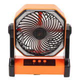 Camping Fan with LED Lantern 4 Levels 270 Degree Pivot Large Air Volume USB Rechargeable Outdoor Tent Fan with Light Hook Orange In Australia - Darrahopens