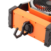 Camping Fan with LED Lantern 4 Levels 270 Degree Pivot Large Air Volume USB Rechargeable Outdoor Tent Fan with Light Hook Orange
