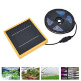Solar Plant Grow Light Strip Solar Power Full Spectrum 5W LED High Luminous Flux Solar LED Grow Light Strips for Plant 2 Meters / 2.2yd