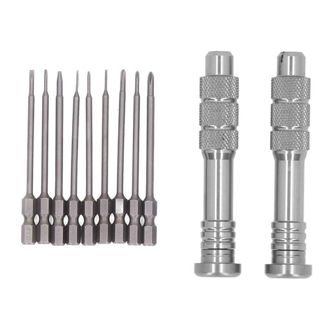 Steel Slotted Screwdriver Set with 9 Bits 2 Handles Hand Tool for Camera Lens Computer Electrical Maintenance In Australia - Darrahopens