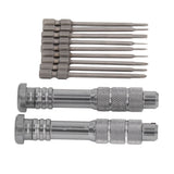 Steel Slotted Screwdriver Set with 9 Bits 2 Handles Hand Tool for Camera Lens Computer Electrical Maintenance