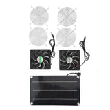 Solar Fan Portable Safe Environment Friendly Dual Exhaust Fan with Solar Panel for Pet House DC 12V