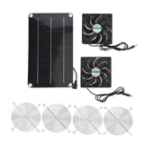 Solar Fan Portable Safe Environment Friendly Dual Exhaust Fan with Solar Panel for Pet House DC 12V
