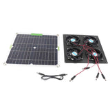 Solar Panel Fan Kit Waterproof Monocrystalline Silicon Solar Fan 4 Ports Ventilator Exhaust Fan for Greenhouses