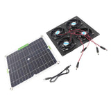 Solar Panel Fan Kit Waterproof Monocrystalline Silicon Solar Fan 4 Ports Ventilator Exhaust Fan for Greenhouses