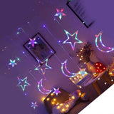 Star Moon Curtain String Lights LED Lamp Add Romantic Ambience Window Curtain Lights for Bedroom Living Room Shop Color In Australia - Darrahopens