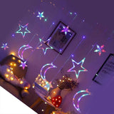 Star Moon Curtain String Lights LED Lamp Add Romantic Ambience Window Curtain Lights for Bedroom Living Room Shop Color In Australia - Darrahopens