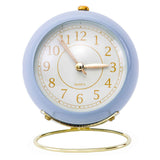 European Style Metal Clock Ingenious Mute Round Children Electronic Quartz Alarm Clock for Living Room Bedroom Purple In Australia - Darrahopens