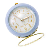 European Style Metal Clock Ingenious Mute Round Children Electronic Quartz Alarm Clock for Living Room Bedroom Purple In Australia - Darrahopens