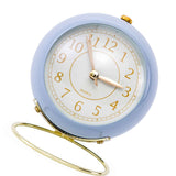 European Style Metal Clock Ingenious Mute Round Children Electronic Quartz Alarm Clock for Living Room Bedroom Purple In Australia - Darrahopens