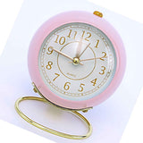 European Style Metal Clock Ingenious Mute Round Children Electronic Quartz Alarm Clock for Living Room Bedroom Pink In Australia - Darrahopens