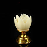 LED Lotus Lamp Colorful LED Soft Natural Light Lifelike Safe Odorless Durable Buddha Lamp for Bedroom Office Living Room Beige In Australia - Darrahopens